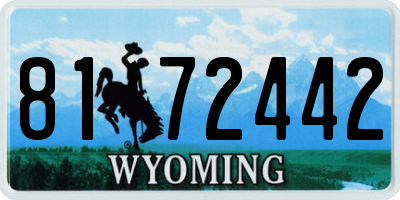 WY license plate 8172442