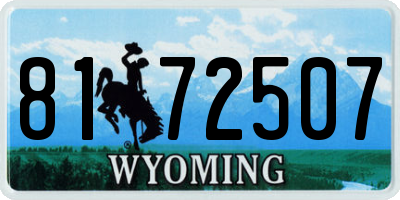 WY license plate 8172507