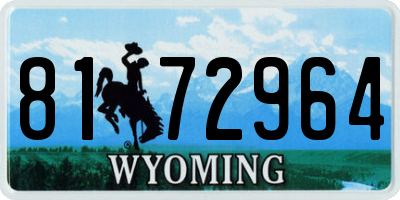 WY license plate 8172964