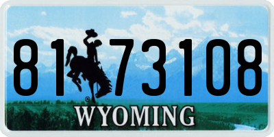 WY license plate 8173108