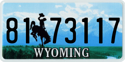 WY license plate 8173117