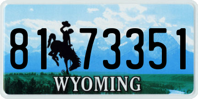 WY license plate 8173351