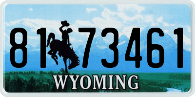 WY license plate 8173461