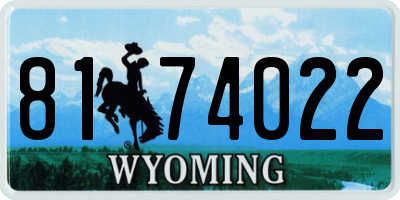 WY license plate 8174022
