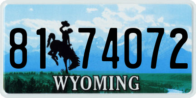 WY license plate 8174072