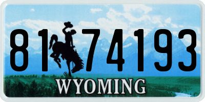 WY license plate 8174193
