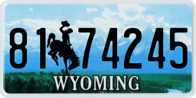 WY license plate 8174245