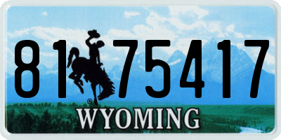 WY license plate 8175417