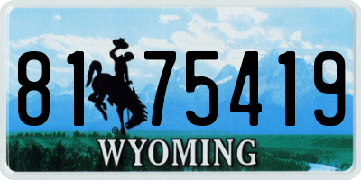 WY license plate 8175419