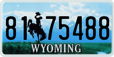 WY license plate 8175488