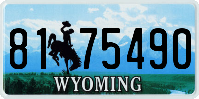 WY license plate 8175490