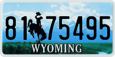 WY license plate 8175495