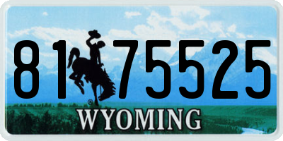 WY license plate 8175525