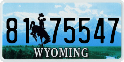 WY license plate 8175547