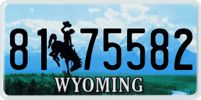 WY license plate 8175582