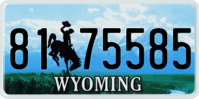 WY license plate 8175585