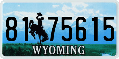 WY license plate 8175615