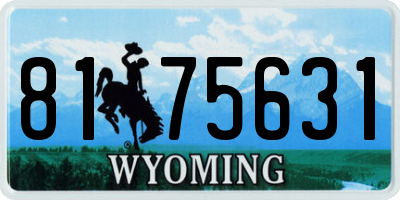 WY license plate 8175631