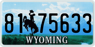 WY license plate 8175633