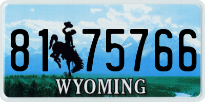 WY license plate 8175766