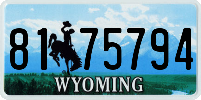 WY license plate 8175794