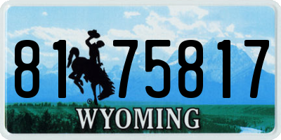 WY license plate 8175817