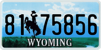 WY license plate 8175856
