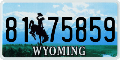 WY license plate 8175859