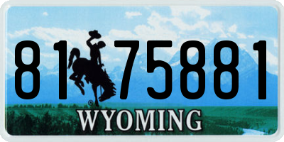 WY license plate 8175881