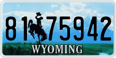 WY license plate 8175942