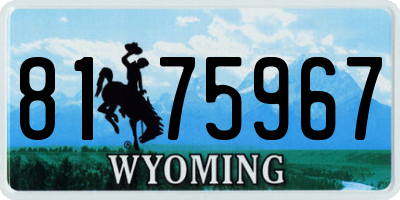 WY license plate 8175967