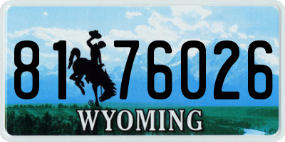 WY license plate 8176026