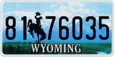 WY license plate 8176035