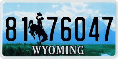 WY license plate 8176047
