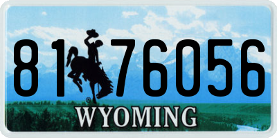WY license plate 8176056