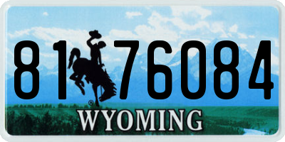 WY license plate 8176084