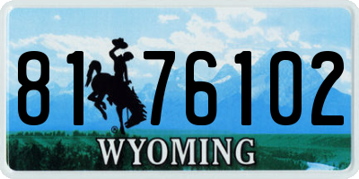 WY license plate 8176102