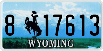 WY license plate 817613