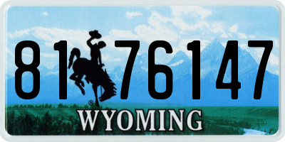 WY license plate 8176147