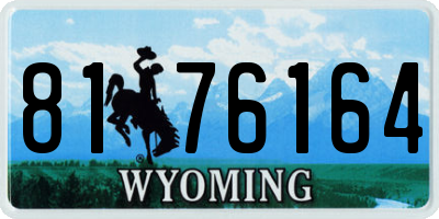 WY license plate 8176164