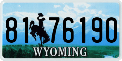 WY license plate 8176190