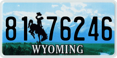 WY license plate 8176246