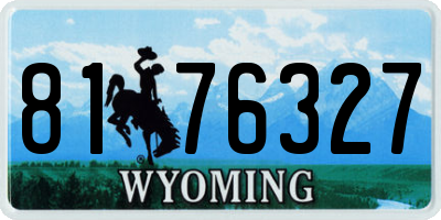 WY license plate 8176327