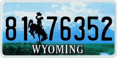 WY license plate 8176352