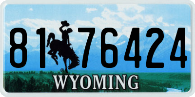 WY license plate 8176424