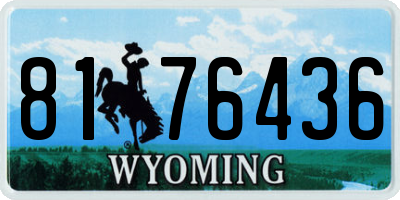 WY license plate 8176436