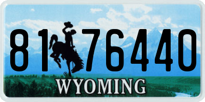 WY license plate 8176440