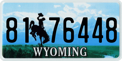 WY license plate 8176448