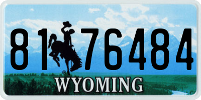 WY license plate 8176484