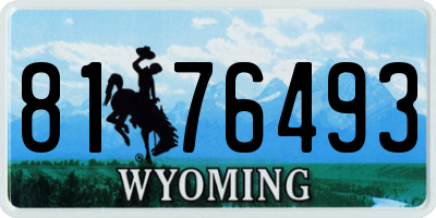 WY license plate 8176493